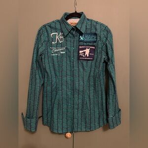 CR RanchWear Custom Rodeo Shirt Barrel Racing Embroidery Western Cowgirl size S